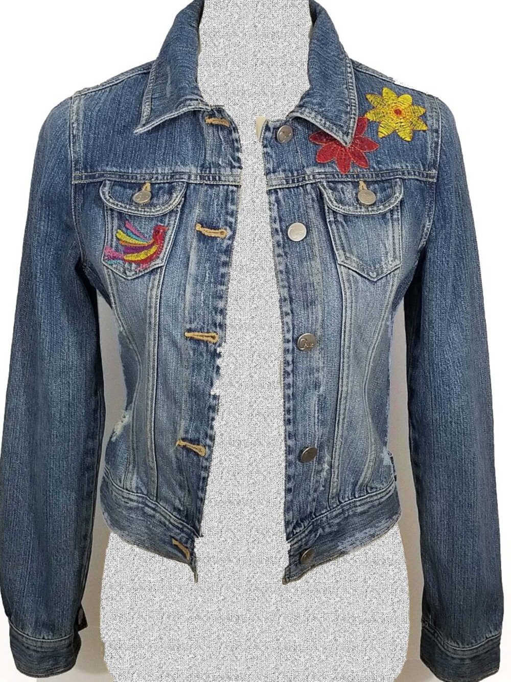 Vintage Embellished Denim Jacket EUC Sz S